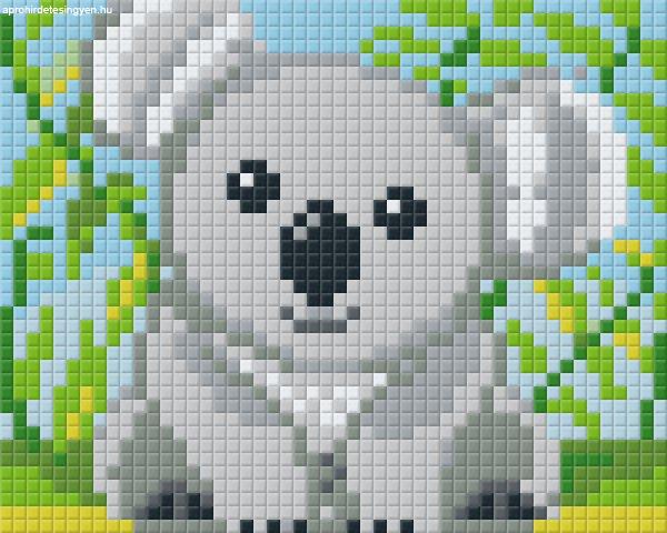 Pixel szett 1 normál alaplappal, színekkel, koala, fekvő kép (801359)