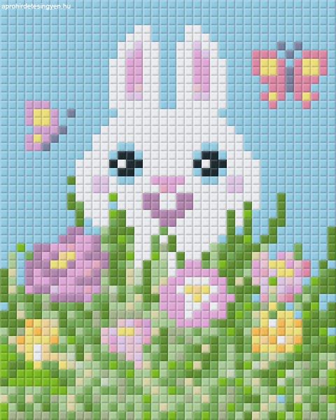 Pixel szett 1 normál alaplappal, színekkel, nyuszi (801352)