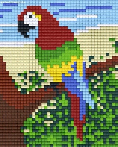 Pixel szett 1 normál alaplappal, színekkel, papagáj (801251)