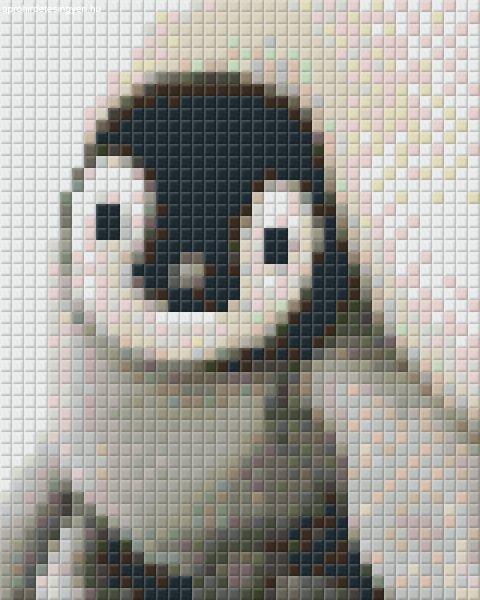 Pixel szett 1 normál alaplappal, színekkel, pingvin (801315)