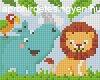 Pixel szett 1 norml alaplappal, sznekkel, vadllatok (8013