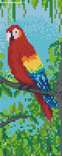 Pixel szett 2 normál alaplappal, színekkel, papagáj (802050)