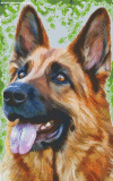 Pixel szett 8 normál alaplappal, színekkel, kutya, németjuhász (808087)