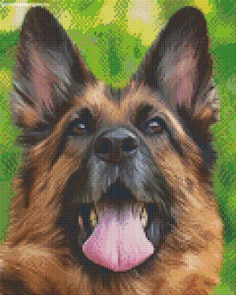 Pixel szett 9 normál alaplappal, színekkel, kutya, németjuhász (809379)
