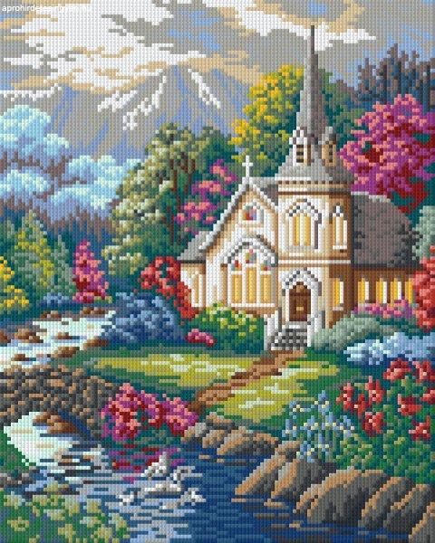 Pixel szett 9 normál alaplappal, színekkel, templom (809015)