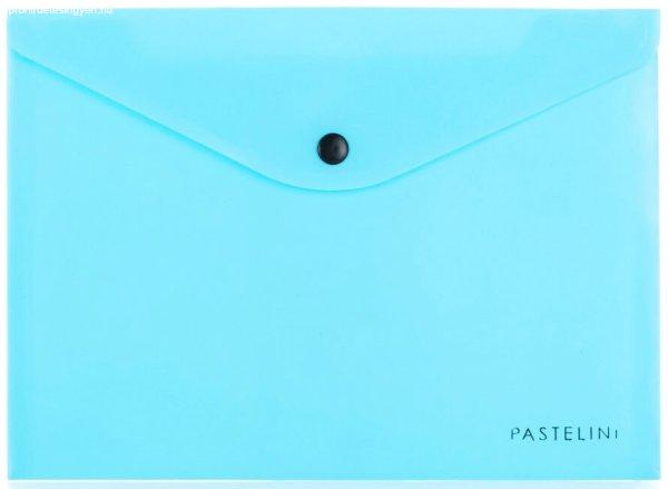 Irattartó tasak A/5, patentos, műanyag, PASTELINI, pasztell kék