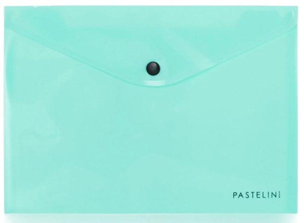Irattartó tasak A/5, patentos, műanyag, PASTELINI, pasztell zöld