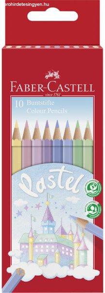 Színes ceruzakészlet 10 db-os, Faber-Castell, pasztell, hatszög test