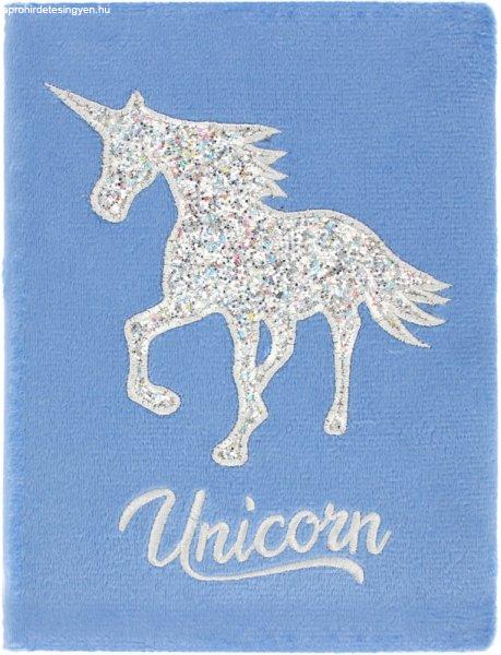 Unikornis napló, notesz, A/5, plüss borítóval, Glitter Unicorn