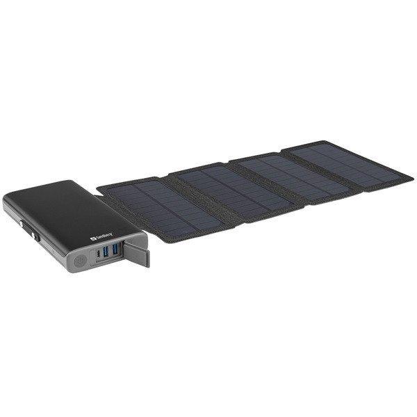 Sandberg Akkubank - Solar 4-Panel Powerbank 25000 (25000mAh; 1xUSB-C+2xUSB-A;
IPX4 vízálló)