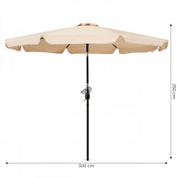 Nagy kerti napernyő 3m átlóval, törött állvánnyal és görgővel - Bézs