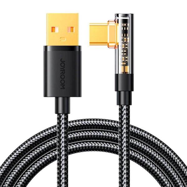 Szögkábel USB-A / Type-C / 3A / 1,2 m Joyroom S-UC027A6 (fekete)