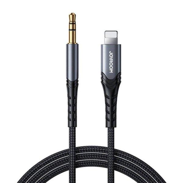 Port Audio kábel 3,5 mm Lightning 2 m Joyroom SY-A02 (fekete)