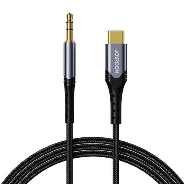 Port Audio kábel 3,5 mm-es mini jack / USB Type-C / 2m Joyroom SY-A03 (fekete)