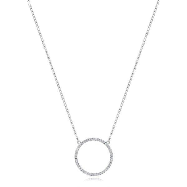 925 ezüst nyaklánc - kör körvonala átlátszó cirkóniumokkal, ródium
bevonattal