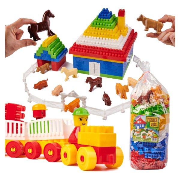 DIPLO Farm nagyméretű gyermek építő műanyag kockakészlet - 292db