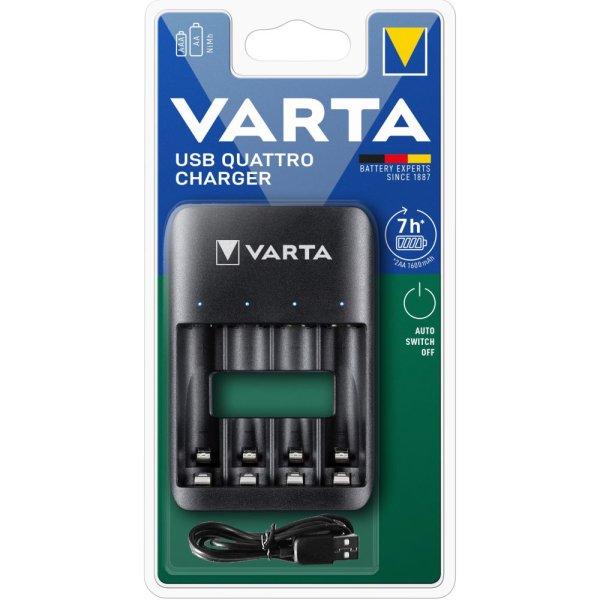 VARTA QUATRO USB 4 csatornás Ni-Mh akkutöltő 57652 AA és AAA akkukhoz