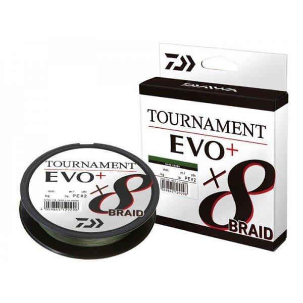 Daiwa Tournament X8 Braid Evo+ Dark Green 135m 0,26mm 19,18kg Fonott Zsinór
(12760-026)