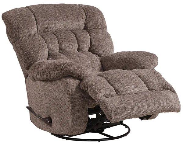 Forgó fotel - hintáztatható kézikaros TV fotel világosbarna mikroszálas
plüss kárpittal raktárról - Daly