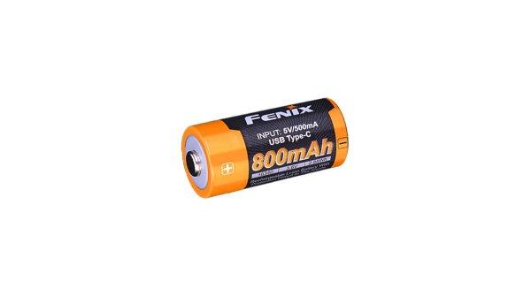 Fenix újratölthető akkumulátor RCR123A 800 mAh USB-C Li-ion