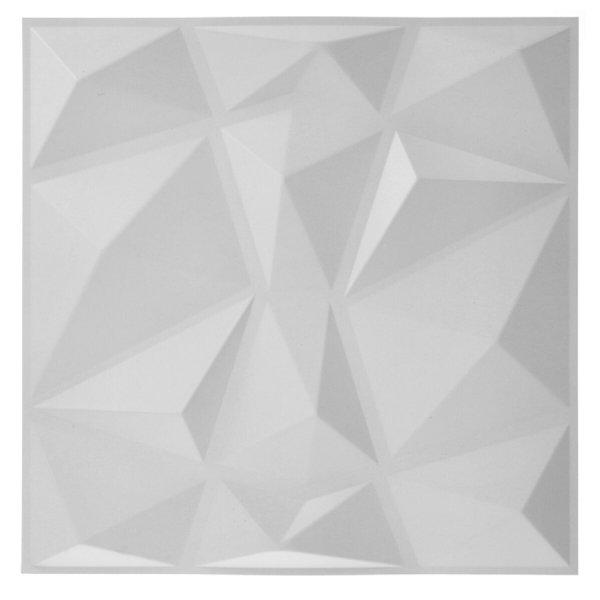 3D műanyag Diamond fehér festhető falburkolat 50x50 cm