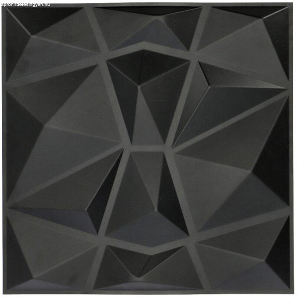 3D műanyag Diamond fekete falburkolat 50x50 cm