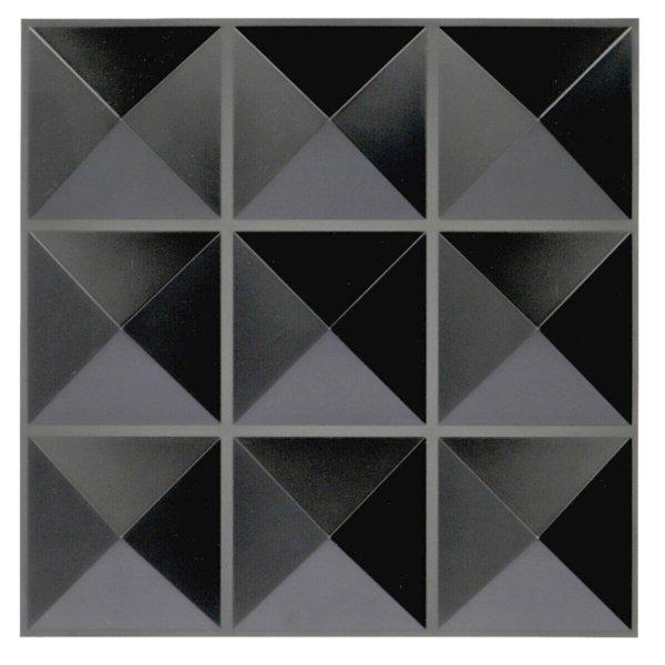 3D műanyag Piramids fekete falburkolat 50x50 cm