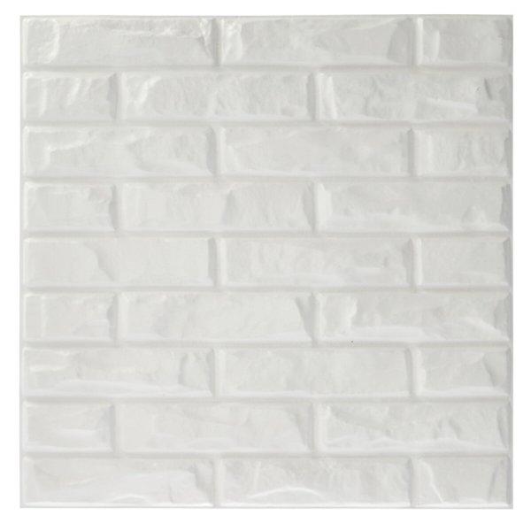 3D műanyag Bricks fehér festhető falburkolat 50x50 cm