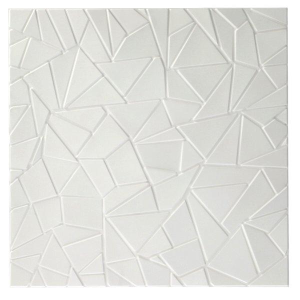 3D műanyag Cracks fehér festhető falburkolat 50x50 cm