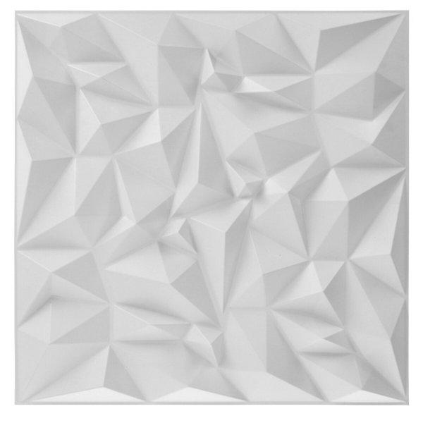 3D műanyag Ice white diamond fehér festhető falburkolat 50x50 cm