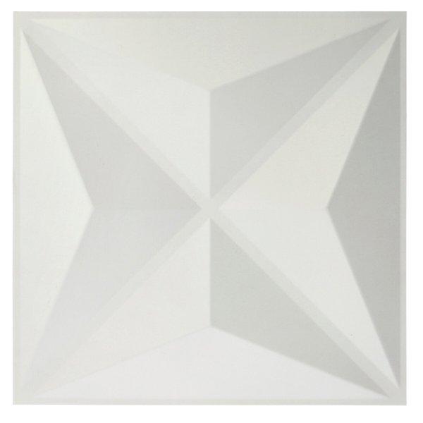 3D műanyag Polaris fehér festhető falburkolat 50x50 cm