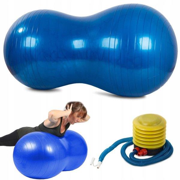 Fitnesz labda pumpával - mogyoró alakú - kék