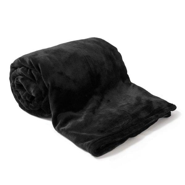 Kellemes tapintású puha plüss takaró - fekete pléd,
200*230cm (BBCD)