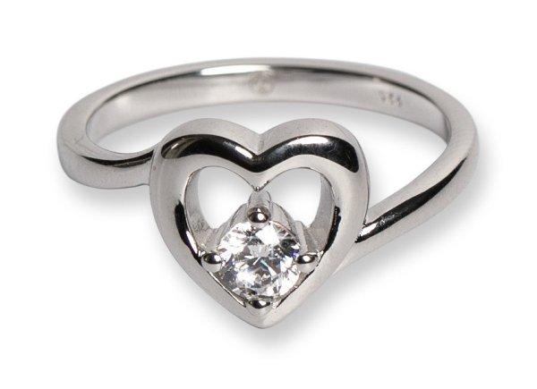 Oliver Weber Ezüst gyűrű szívvel Defyi 63343 52 mm