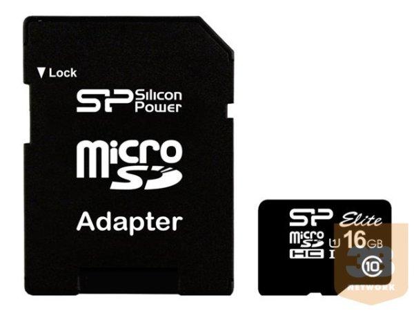 SILICON POWER memory card Micro SDHC 16GB Class 10 + Adapter