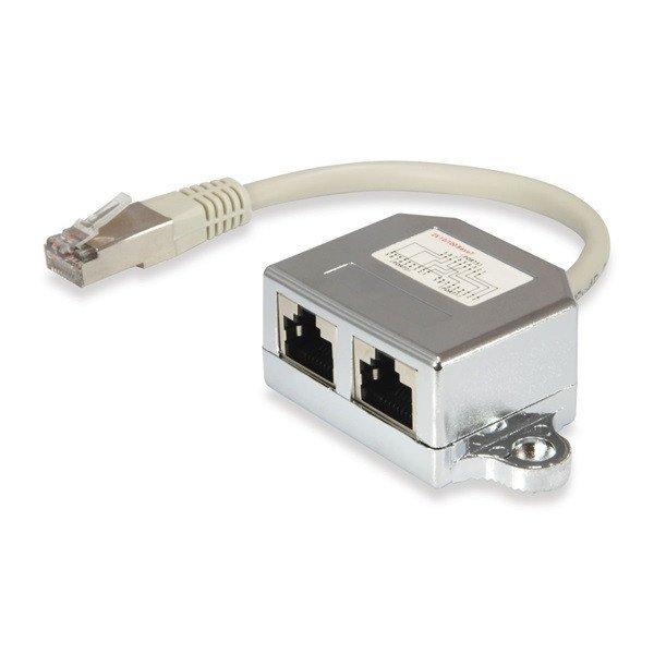 Equip RJ45 Elosztó - 127608 (Bemenet: 1x RJ45 8P8C, Kimenet: 2x RJ45 8P4C,
árnyékolt)