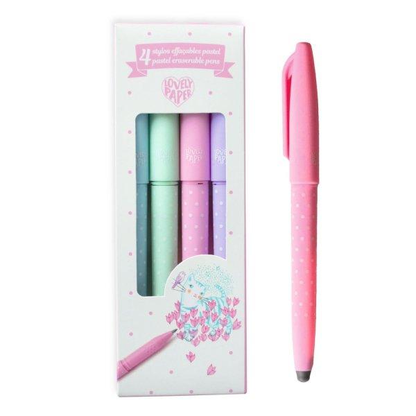 Radírozható tollkészlet 4 pasztellszínnel - Írószer - 4 Pastel erasable
pens - DD03794