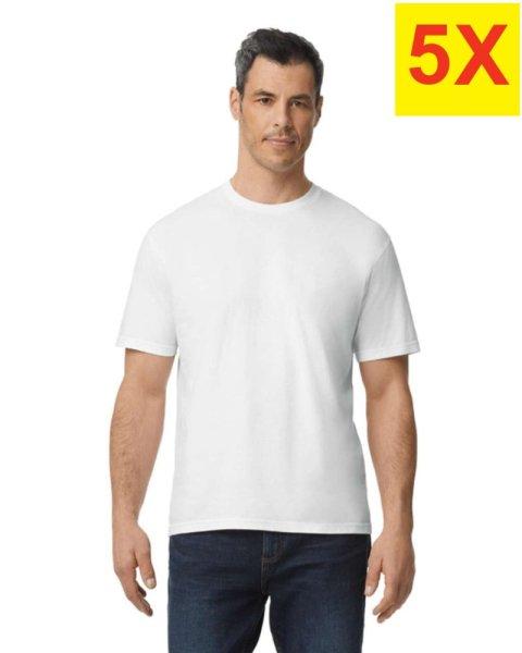 5 db-os pólócsomag Gildan GI3000 pamut póló, fehér-XL