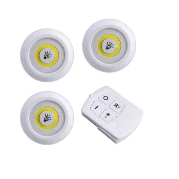 3 darabos vezeték nélküli LED lámpa szett távirányítóval -
fényerőszabályzóval, időzítővel, színváltási lehetőséggel