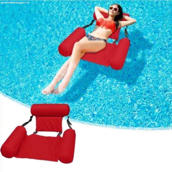 Kényelmes, nagy méretű felfújható medence fotel - vörös