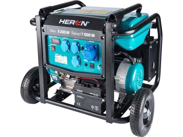 HERON benzinmotoros áramfejlesztő, 8000 VA, 230V, hordozható 8896145