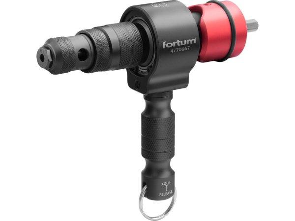 FORTUM adapter klt. fúrógéphez, 2 az 1-ben, popszegecsekhez és POP-NUT
szegecsanyákhoz, 15 db, FORTUM 4770667