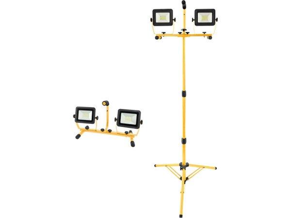 EXTOL LIGHT hordozható LED lámpa, 2×30 W, reflektor; 2×2700 Lm, teleszkópos
állvánnyal, 230V/50Hz 43282