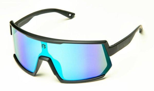 BikeFun Eclipse fix lencsés kerékpáros szemüveg fekete-kék revo lencse