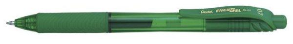 Zseléstoll, 0,35 mm, nyomógombos, PENTEL "EnerGelX BL107", zöld