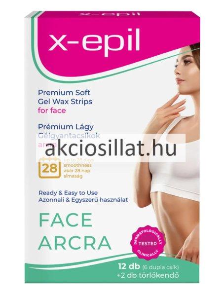 X-Epil Prémium Lágy Gélgyantacsíkok érzékeny bőrre ARCRA 12 db