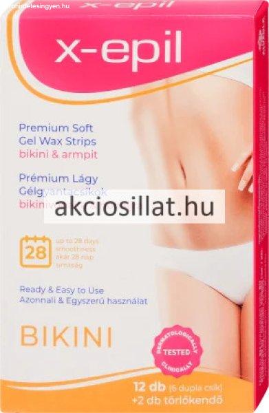 X-Epil Prémium Lágy Gélgyantacsíkok érzékeny bőrre bikinivonalra és
hónaljra 12 db
