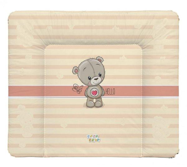 Babastar puha pelenkázó lap 75*72 cm - Beige szivecskés maci 