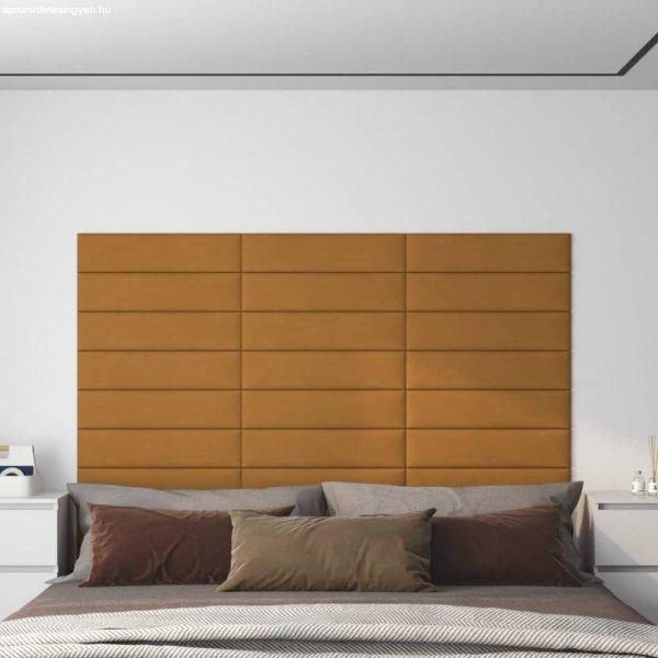 12 db barna bársony fali panel 60 x 15 cm 1,08 m²