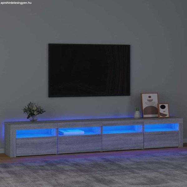 vidaXL szürke sonoma színű TV-szekrény LED-lámpákkal 240x35x40 cm